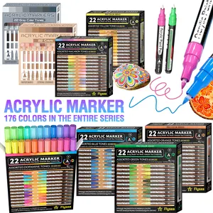 22 Colors Valveless Liquid Marker Pens, 10 Color Families, Fine Tip 0.7mm, Quick-Dry Ink, Ideal for Art, Craft, and DIY Projects, Art Paint Marker