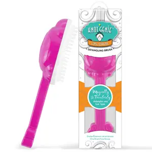 Knot Genie Supreme Detangling Brush with Handle | Pain-Free Hair Brush for Kids & Adults | Easy Grip for Smooth, Gentle Detangling