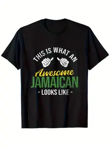 1pc Men's Jamaican Pride Graphic T-Shirt - _This I
