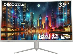 Deco Gear 39 Curved Ultrawide Gaming Monitor, 2560 x 1440, HDR400, 165 Hz, 99% sRGB, HDMI 2.0, DP 1.4 Limited White Edition - Exclusive
