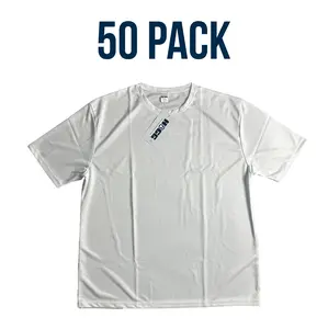 Bulk Deal: Lot of 50 White Sublimation-Ready T-Shirts - Breathable, Perfect for Customization & Resale