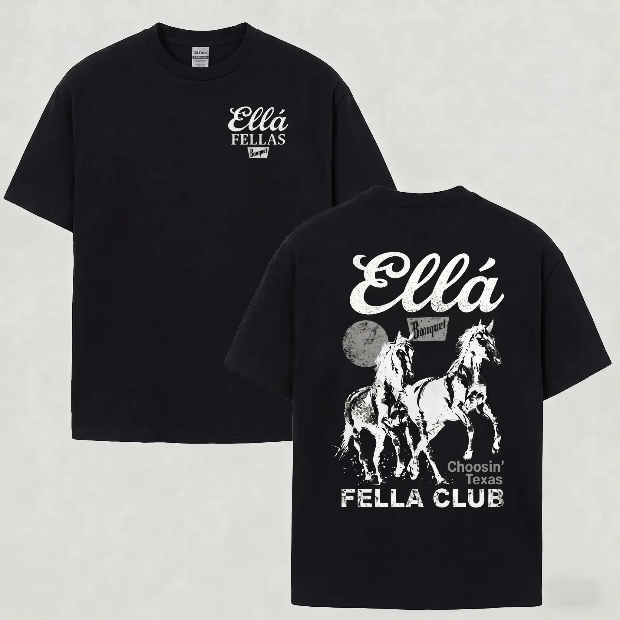 Choosin' Texas FELLA CLUB Shirt Western Horse Graphic Tee, Cowboy T Shirt, Retro Country Ranch Graphic Shirt, Unisex Streetwear Tee, Perfect Gift for Ella Fellas Club Fans