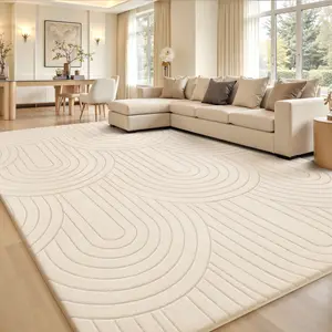 FAMVAL Soft Fluffy Area Rug for Bedroom, Modern Tree Ring Jacquard Plush Rug with Non-Slip Bottom for Nursery Dorm Room Decor