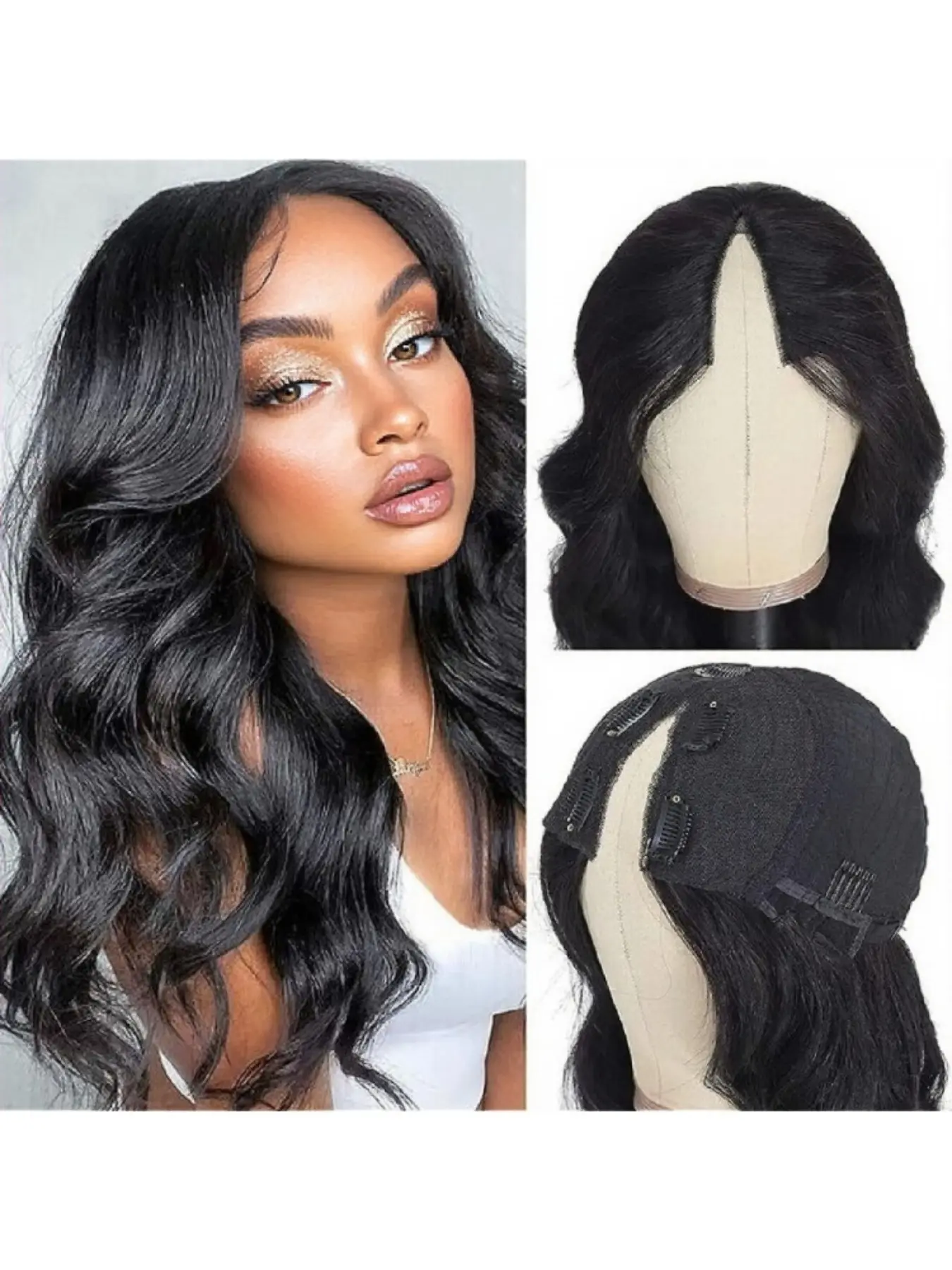 V-Body Wave Loose Body Hyperrealism Wig - 180% Density Brazilian Virgin Human Hair, Glueless for Women, No Need to Leave Own Hair, Natural Hair Color, Hand-Woven, Seamless Blend, Voluminous, Multi-Functional Hair Piece