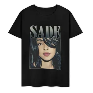 [100% Cotton] Vintage 90s Sade Adu Short Sleeve T-shirt, Funny Sade Tee, Sade Pop Music Fan Shirt, , Gift for her Menswear Top Underwear Streetwear Tshirt Tropical Shortsleeve Crewneck Casual Fit Chic Casual Casual Summer Clothes