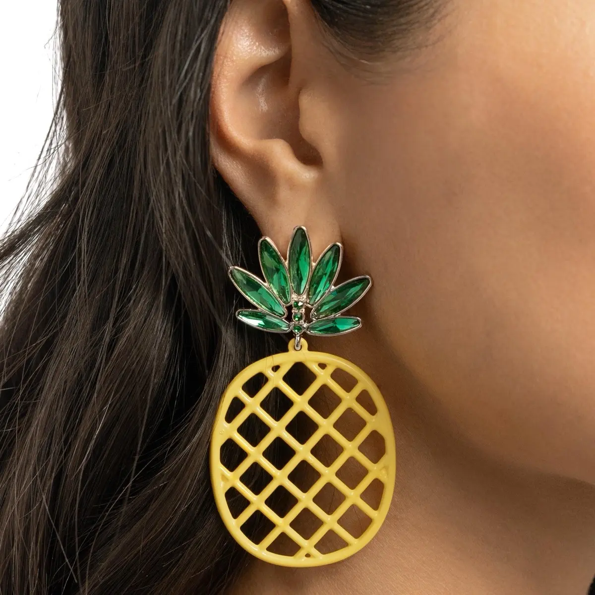 Pineapple Passion Yellow Earrings
