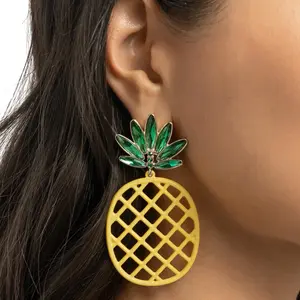 Pineapple Passion Yellow Earrings