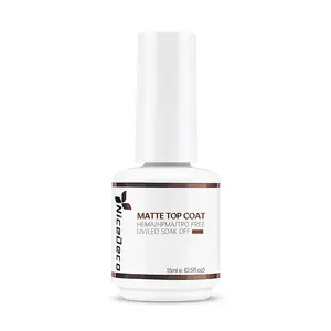 Gel No Wipe Matte Top Coat 15ml Soak Off Matte Finish Long Lasting DIY Home Nail Salon