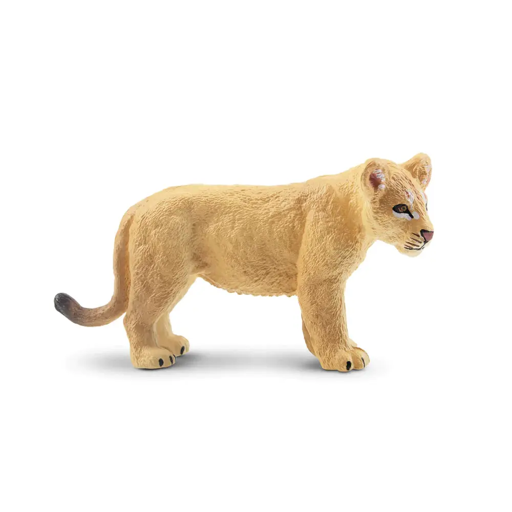 Toymany Hand-Painted Plastic Standing Lion Cub Figurine - Realistic Animal Model, Unisex Early Education/Montessori Sensory Play Toy, Collectible Gift, Home Decor Accessory