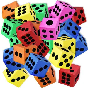 Colored Foam Dice Set - Pack of 24 - 1.5"es Big - Colorful Dice Set - Six Assorted Colors - Fun Playing Games - Great Gift for Kids