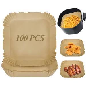 100 200pcs Disposable Air Fryer Liner,Non-stick Oil-proof Waterproof Air Fryer Parchment Paper,3-5L Universal Air Fryer Baking Paper,for Baking Kitchen Food Accessories, Household Bakeware,Air Fryer AccessorySet,for Air Fryer Cooking, Utensils