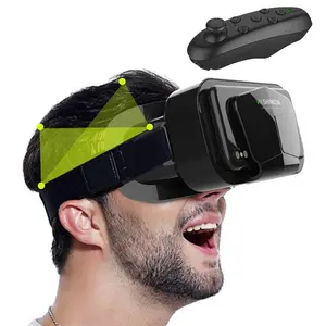 Shinecon 3D VR Glasses Device Helmet Lenses Headset Goggle Virtual Reality Viar Smart For Smartphone Cell Phone Mobile Realidade Controller wearable game movie film