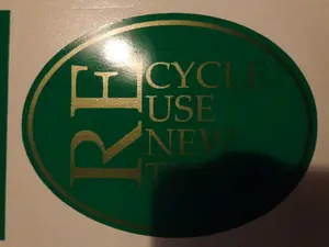 Recycle reuse renew rethink sticker