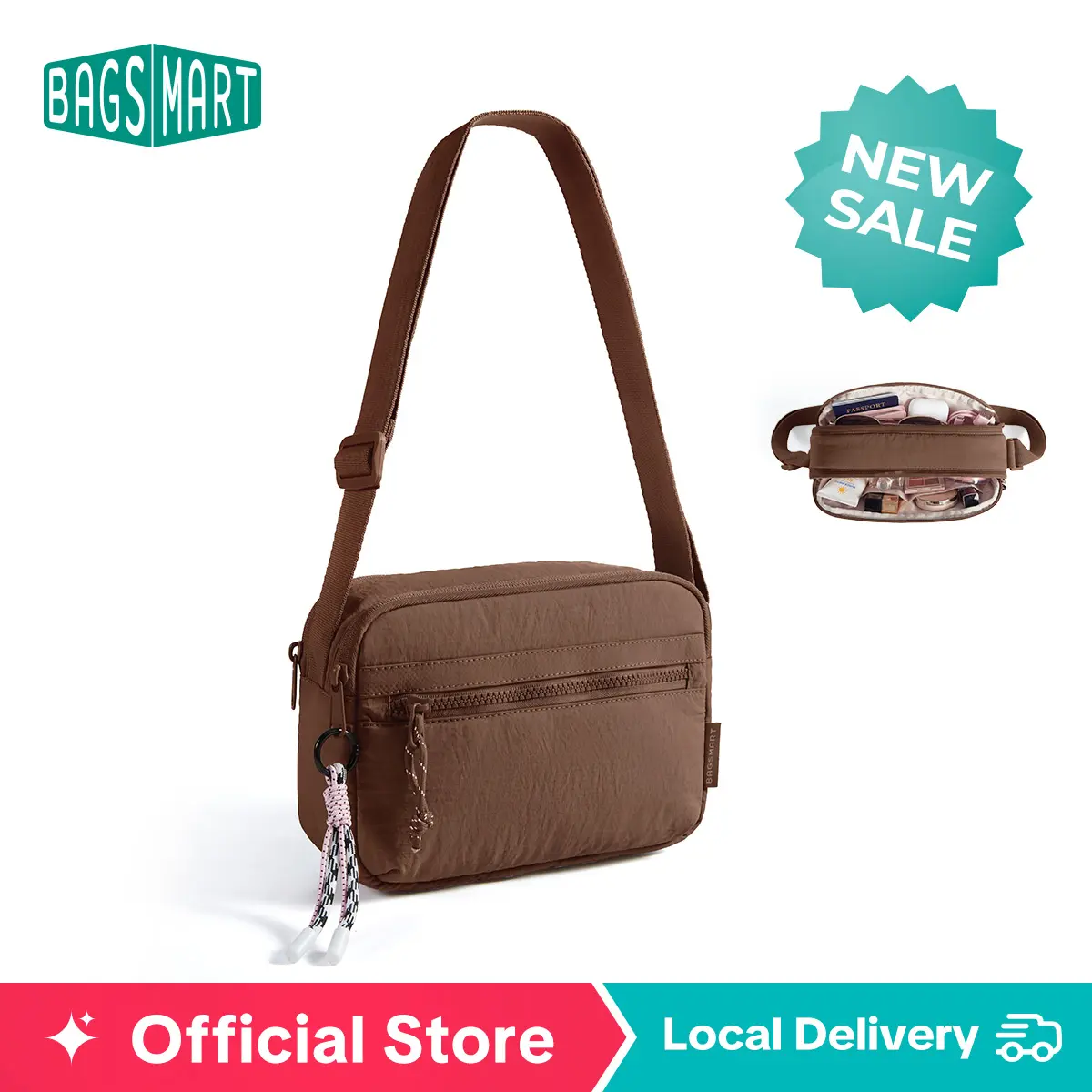 【NEW IN】BAGSMART Cross Body Purse Mini Crossbody Bags for Women Travel Purse Puffy Shoulder Handbag Wallet DealsForYouDays summerwins