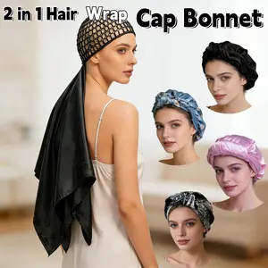 Women's 2-In-1 Hair Wrap Cap & Scarf, Stylish Hair Accessory for Daily Use, Perfect for All Hairstyles
