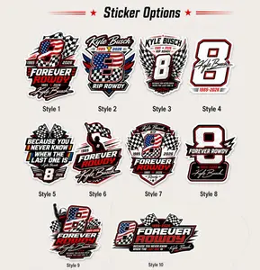 Kyle Busch Memorial Sticker & Magnet, Vintage Number 8 Racing Decal, Retro Motorsports Fan Gift, Stock Car Tribute Vinyl Sticker, Gift for Fans