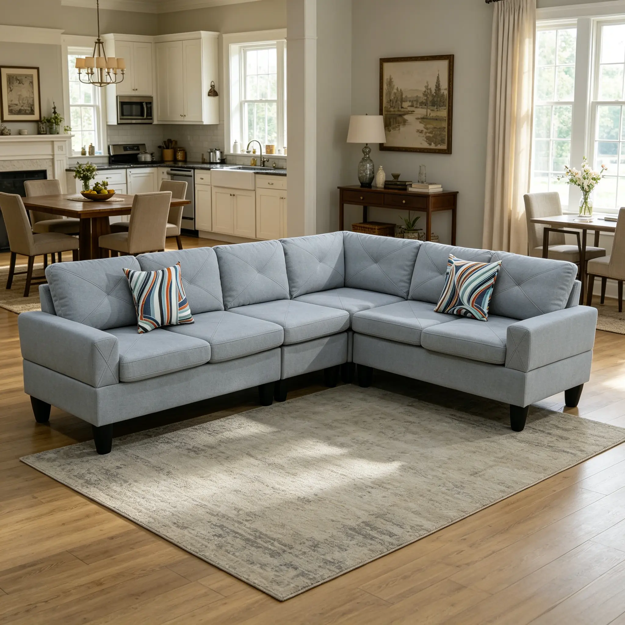 Black 3-Piece Synthetic Leather Combination Sofa - Tough, Elegant Indoor Family Sofa for Living Room Decor, Daily Use, Perfect Combination of Aesthetics and Practicality for Home Use