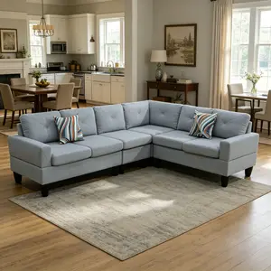 Practical Synthetic Leather Sofa, complete 3-piece matching design with great toughness. Elegant black tone, perfectly combines aesthetics and functionality for home use.