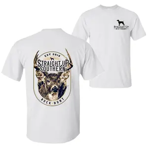 [100% Cotton] Unisex🦌💥Buck Hunt – Bold Southern Deer Hunting Graphic Tee, Outdoor Sportsmen Shirt, Country Lifestyle Fans, Trendy T-Shirts, Casual Cotton Top, Funny Graphic Tee, Fits