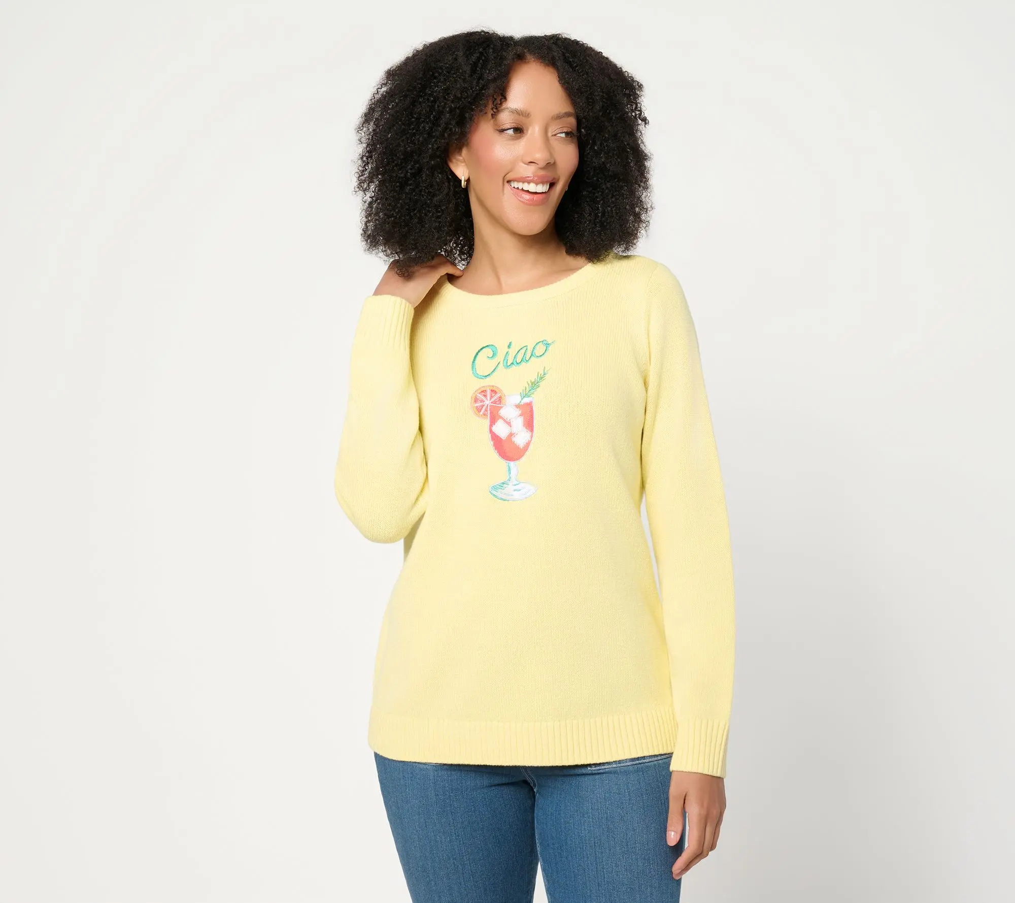 Belle Beach by Kim Gravel Ciao Bella Cheers to Summer Sweater