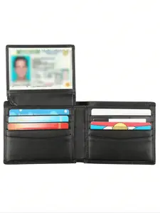 Stylish Cowhide Leather Bifold Wallet For Men - Durable Bifold Wallet - RFID Blocking & 2 ID Windows - Black BLACK FRIDAY Christmas Gift Bag Christmas Present