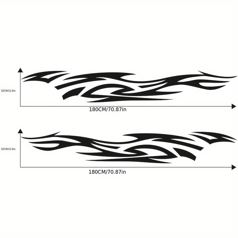 Flame Design Vinyl Car Decals - Easy Install, Bubble-Free Application for Right Side, Durable & Weather-Resistant