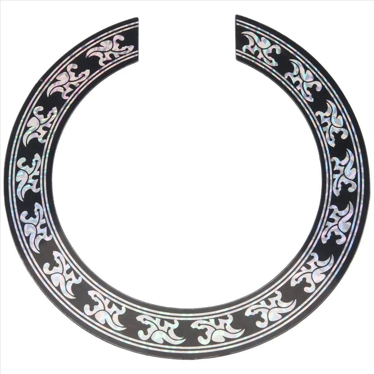 Sound hole Rose Decal Sticker for Acoustic Classical Guitar Parts Black+Silver