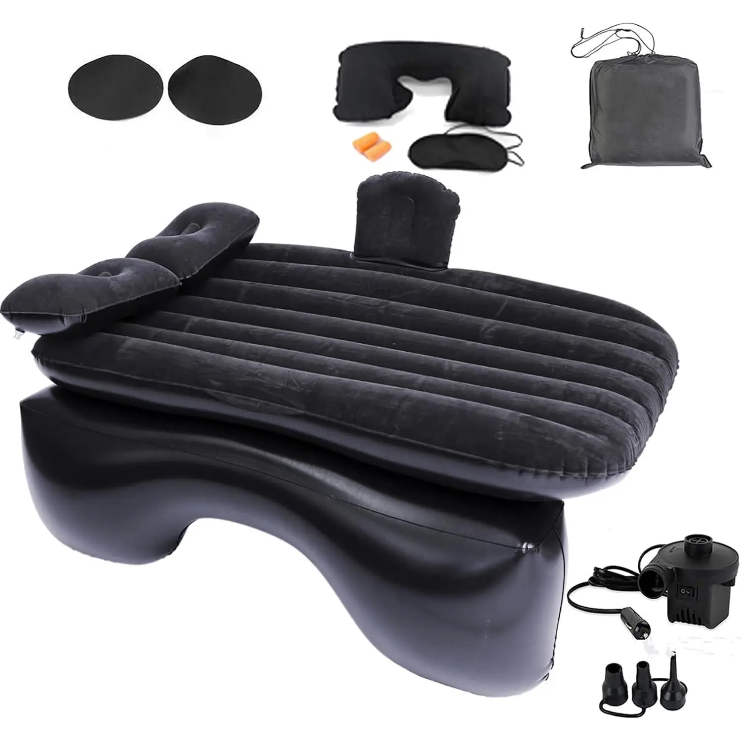 Inflatable Car Air Mattress Back Seat Bed with Air Pump,55" (L) x 35" (W) Portable Thickened Car Travel Camping Sleeping Air Mattress Blow Up Bed for Mid-Size,Full-Size Car SUV