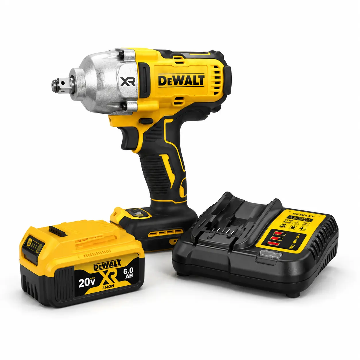 DEWALT 20V XR Brushless High Torque 1/2900 Impact Wrench Complete Kit, Heavy-Duty Cordless Torque Tool for Truck Tires & Construction Bolts