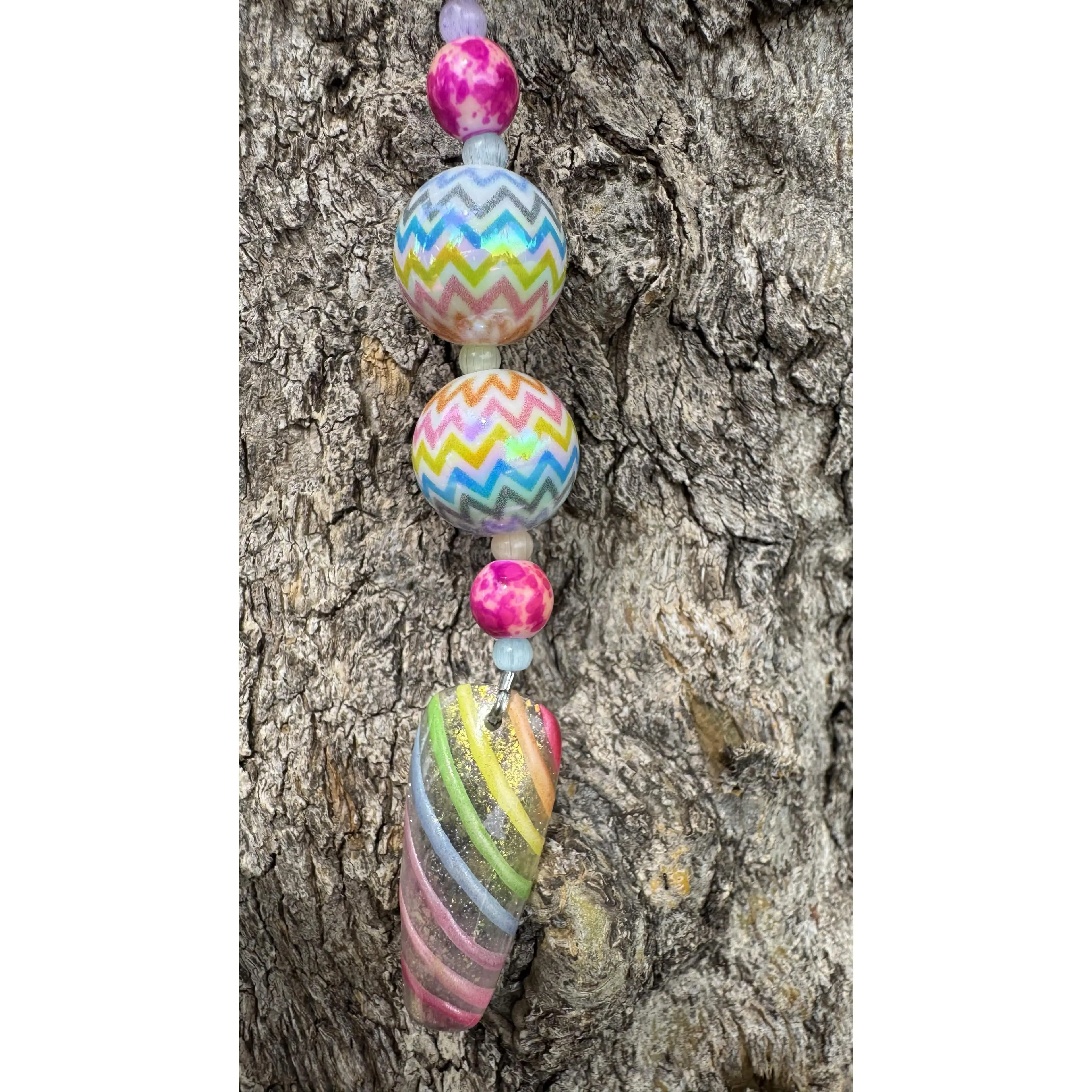 Easter Rainbow Nail Art Keychain - Rainbow