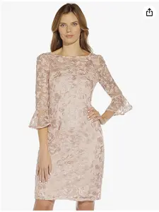 Adrianna Papell womens Rosie Embroidery Sheath Dress Dress