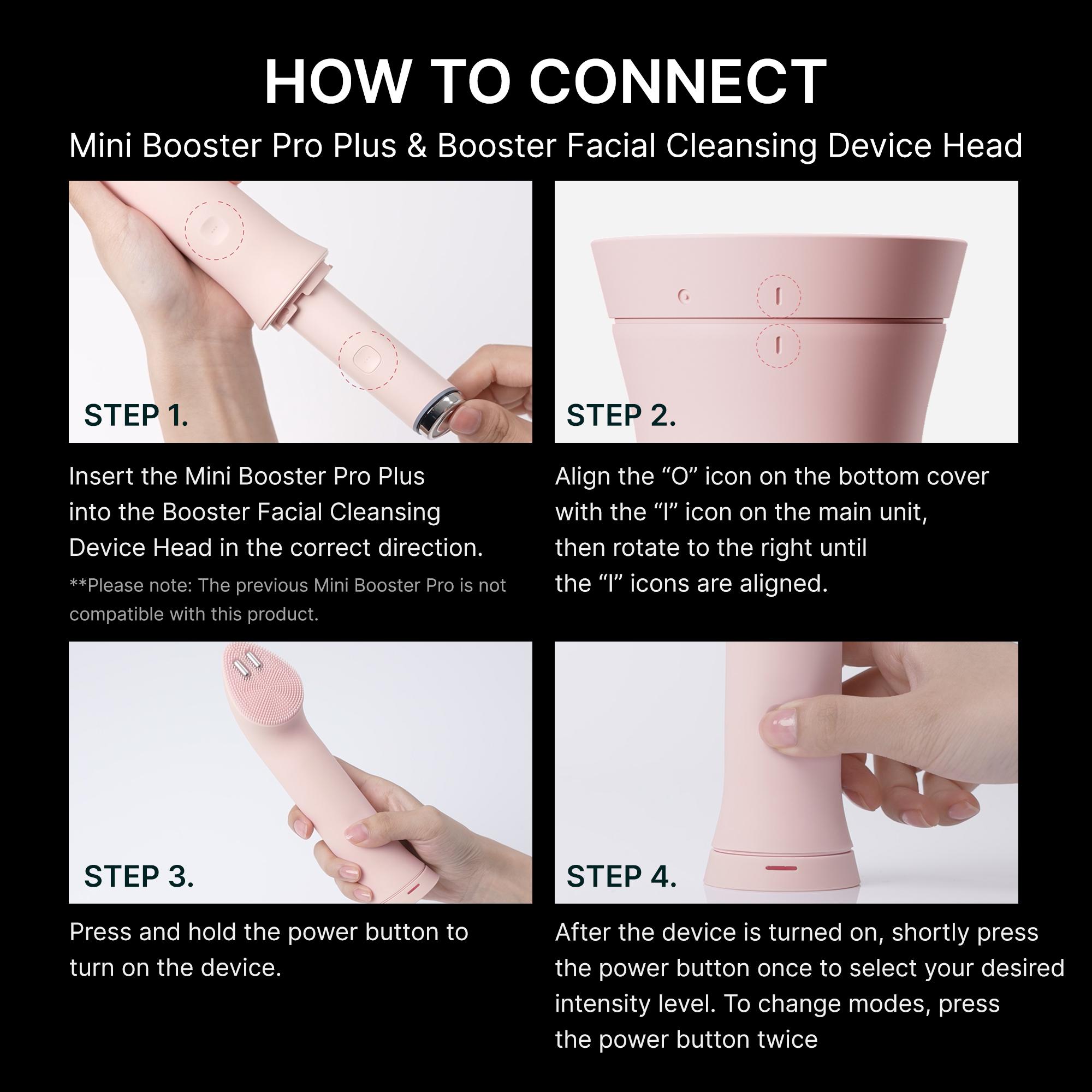 [NEW] [medicube] Booster Facial Cleansing Device - Pink / Beige ㅣMini Booster Pro Plus + Booster Facial Cleansing Device HeadㅣK-beauty Facial Device for deep gentle cleansing, visible skin definition care & enhanced skincare absorption