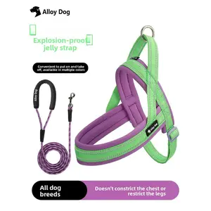 Nylon Dog Leash with Detachable, Stain-Proof Saddle Pet Chest Strap, Universal Fit for Small, Medium, Large Dogs, Ideal for Outdoor Walking Safety Harness Harness dog accessories,summervibes