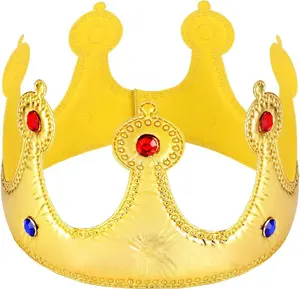 Golden King Crowns, Delicate Birthday Crown Hat for Kids Adults Birthday Baby Shower Party Photo Props