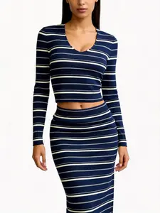High Waist Slim Fit Long Two-Piece Set, Stylish Women's Fashion, Perfect for Casual & Formal Occasions, Comfortable and Trendy