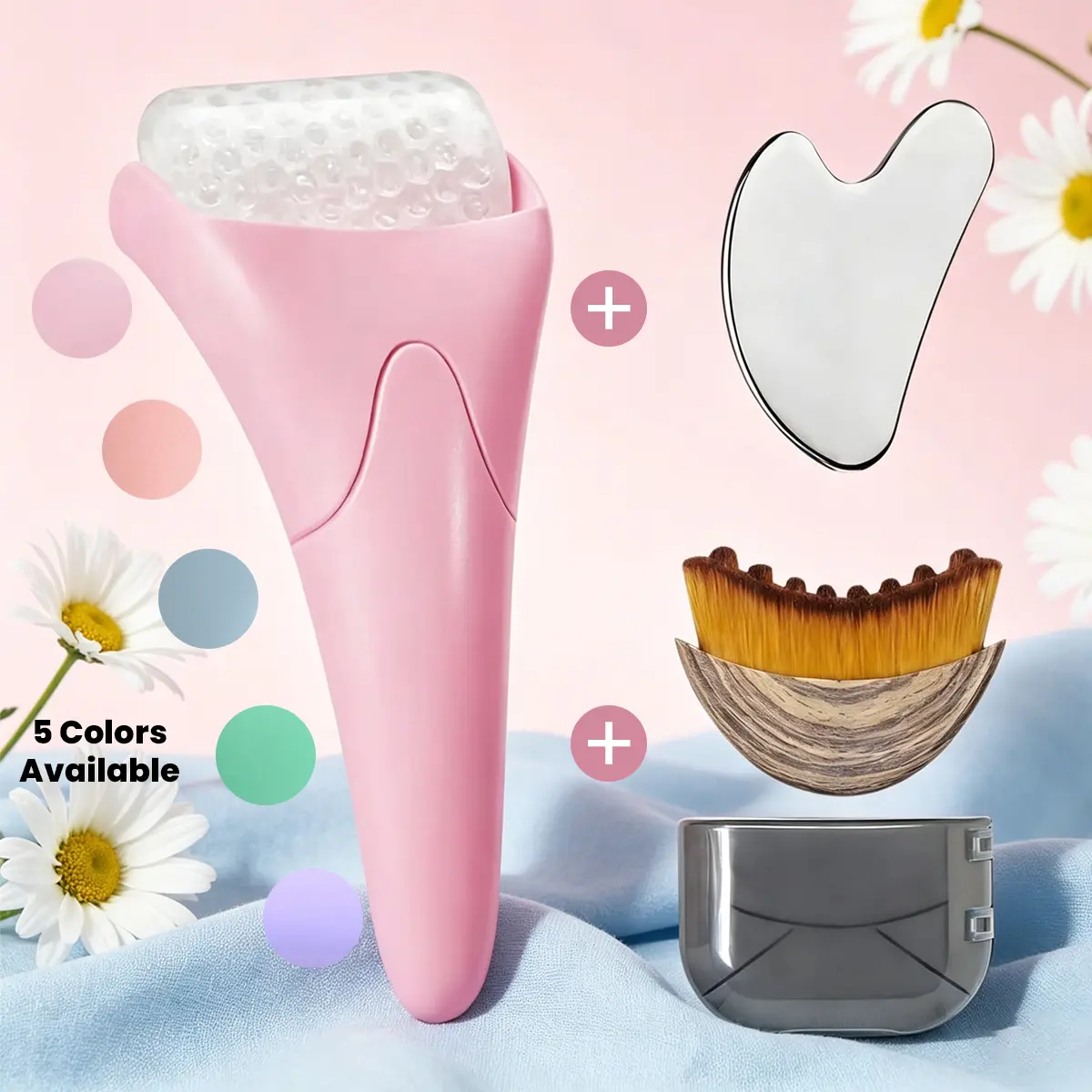 Ice Roller + Brush + Gua Sha