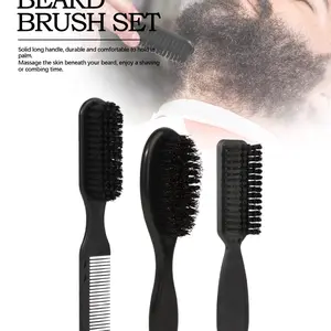 Barber Beard Clipper Brushes, 3-Piece Hair Brush Set Plastic-Handled Nylon Bristles Cleaning Brush,Cleaning Supplies for Hair Styling Tools, Kitchen Sinks, and Shoes (Black)