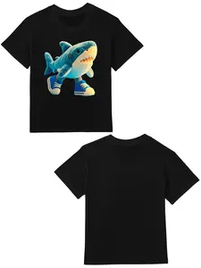 Tralalero Tralala Teen's T-Shirts Round Neck Short Sleeve Shirts Gifts For Boys & Girls Spring & Summer Gifts For Anime