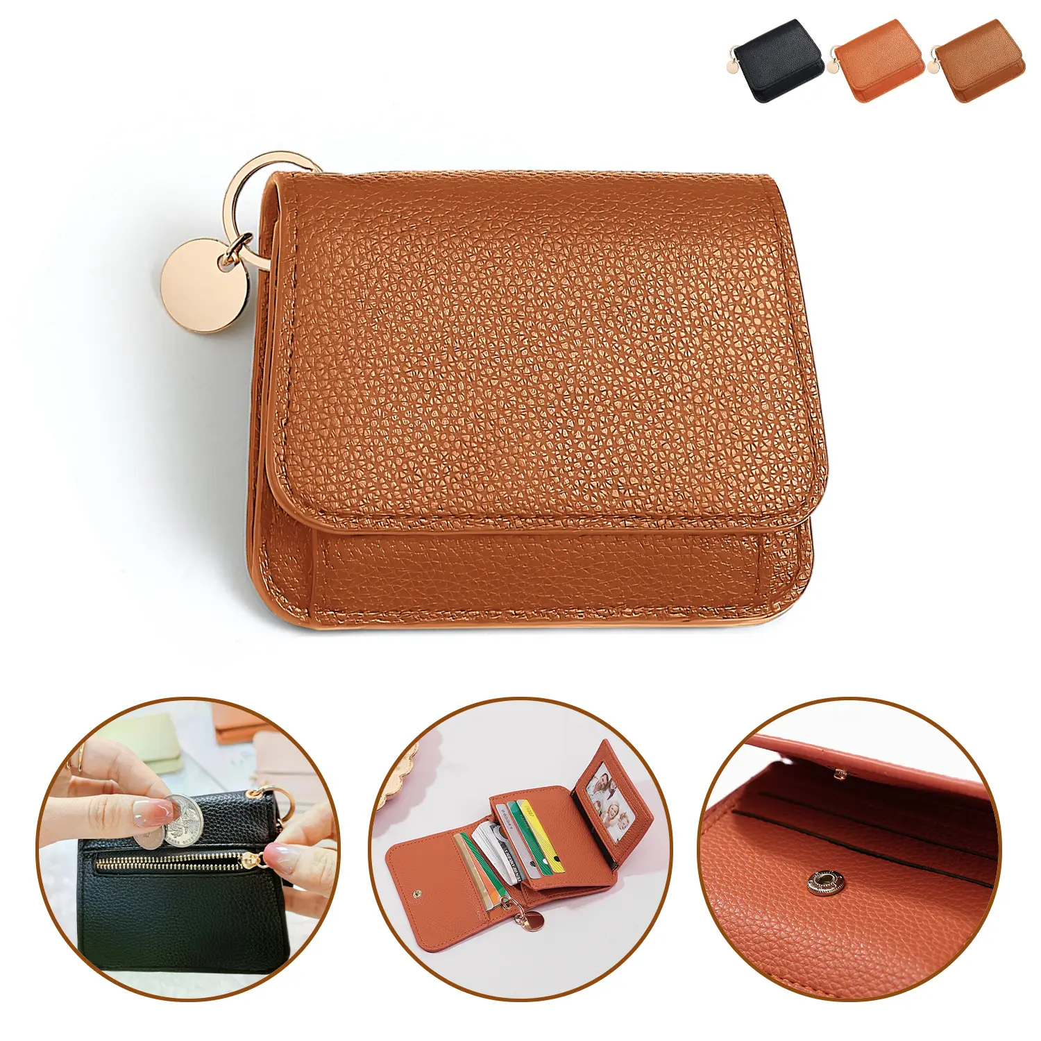 RFID Blocking Slim Wallet for Women – 3-in-1 Mini Bifold with Money Clip & ID Window Compact Coin Purse Ideal Gift Slim Secure Stylish Minimalist Wallet