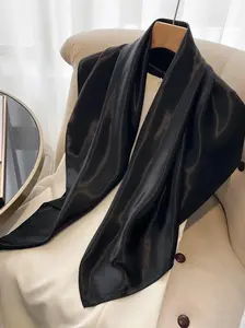 Solid Color Satin Scarf, Soft Windproof Shawl for Women, Fashion Accessories for Daily Wear, Trendy All-match & Exquisite Scarf for Birthday Gift