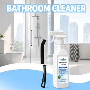 No-Scrub Bathroom Foam Cleaner with Gap Brush, Fast-Acting Limescale & Stain Remover, Effortless Deep Cleaning Spray for Glass, Tile, Faucet & Toilet