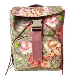 Pre-owned GUCCI PVC Backpacks GG Supreme Monogram Blooms Small Backpack