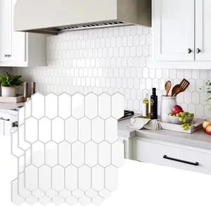 Vamos Tile 10Pcs Thicker Design Peel and Stick Backsplash Tile, Self Adhesive Vinyl Wall Tiles, Stick on Backsplash for Kitchen/Bathroom/RV Interior