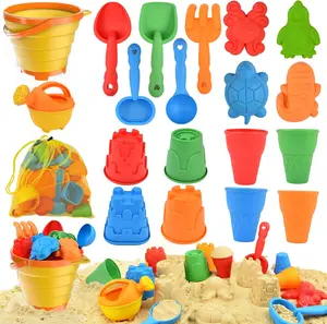 Christmas gift for kids Beach Toys Set for Kids, Collapsible Sand Bucket and Shovels Set with Watering Can,Mesh Bag, Ice Cream &Animal Sand Molds