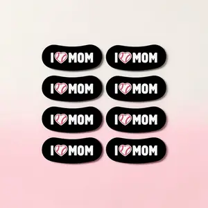 Mother's Day Eye Black Stickers Four Pairs per Sheet I Love Mom Eye Black Stickers for Baseball or Softball Tournaments Perfect for Sports Events Baseball Heart