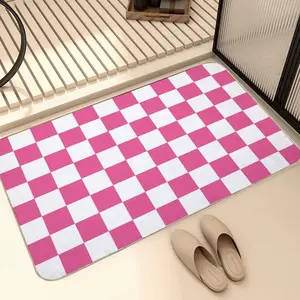 Classic Non-Slip Bath Mat, Ultra-Thin Rubber-Backed Bathroom Rug—Perfect for Under Doors, Quick-Drying, Super Absorbent, Washable Bathroom Rug and Shower Mat for Bathroom Floors, Bathtubs, Showers, and Sinks—Easy to Care For