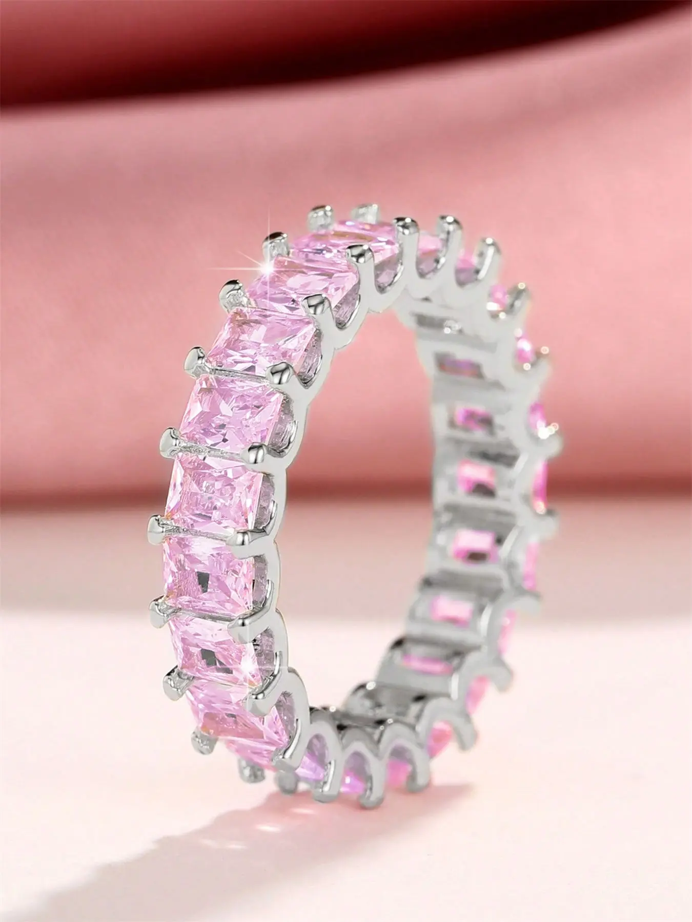 1 PC Fashion Cubic Zirconia Ring For Women For Wedding Anniversary Jewelry Gift Artificial Zircon Rings
