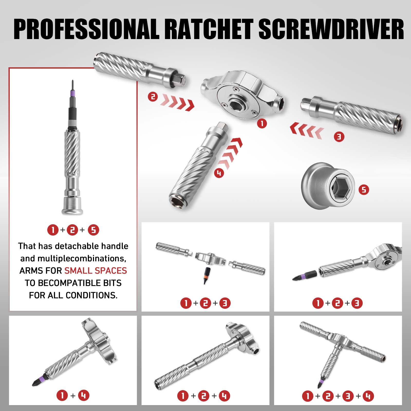 VMAN 100-in-1 Magnetic Ratchet Screwdriver Set, 1pc S2 Steel Bits, Flexible Shaft Work Tools for Furniture Assembly, Precision Electrical Appliance Repair VMAN 100-in-1 Magnetic Ratchet Screwdriver Set, 1pc S2 Steel Bits, Flexible Shaft Work Tools for Furniture Assembly, Precision Electrical Appliance Repair