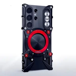 Aluminum Frameless Case For Samsung Galaxy s25 ultra s24 s23 s22 ultra Rotating Bracket Shell Metal Rimless Shockproof Cover