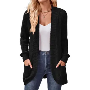 Women's Cardigans Lightweight Casual Lightweight Open Front Cardigan Long Sleeve Sweaters with Pockets
